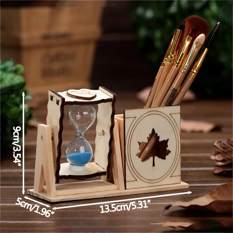 Simple Wooden Single Hourglass Pen Holder Student Desk Decoration Exquisite Creative Pencil Holder Decoration Gift Simple Wooden Single Hourglass Pen Holder Student Desk Decoration Exquisite Creative Pencil Holder Decoration Gift