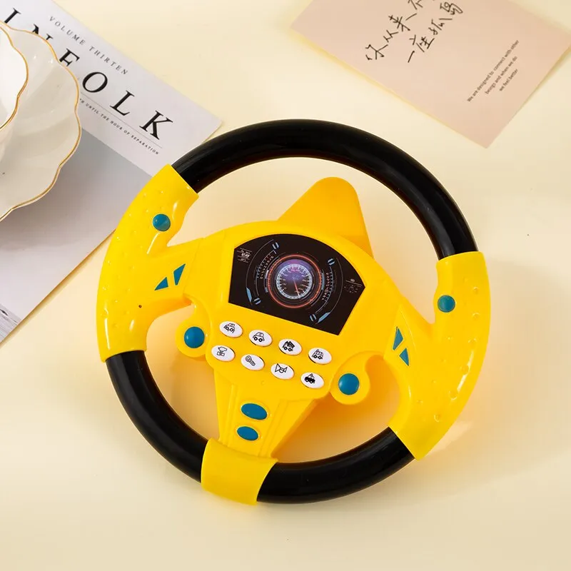 Simulate Driving Car Copilot Steering Wheel Eletric Baby Toys with Sound Kids Musical Educational Stroller Driving
