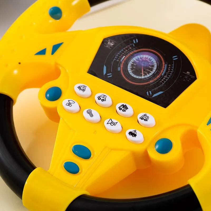 Simulate Driving Car Copilot Steering Wheel Eletric Baby Toys with Sound Kids Musical Educational Stroller Driving