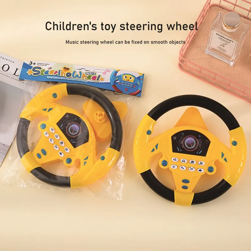 Simulate Driving Car Copilot Steering Wheel Eletric Baby Toys with Sound Kids Musical Educational Stroller Driving