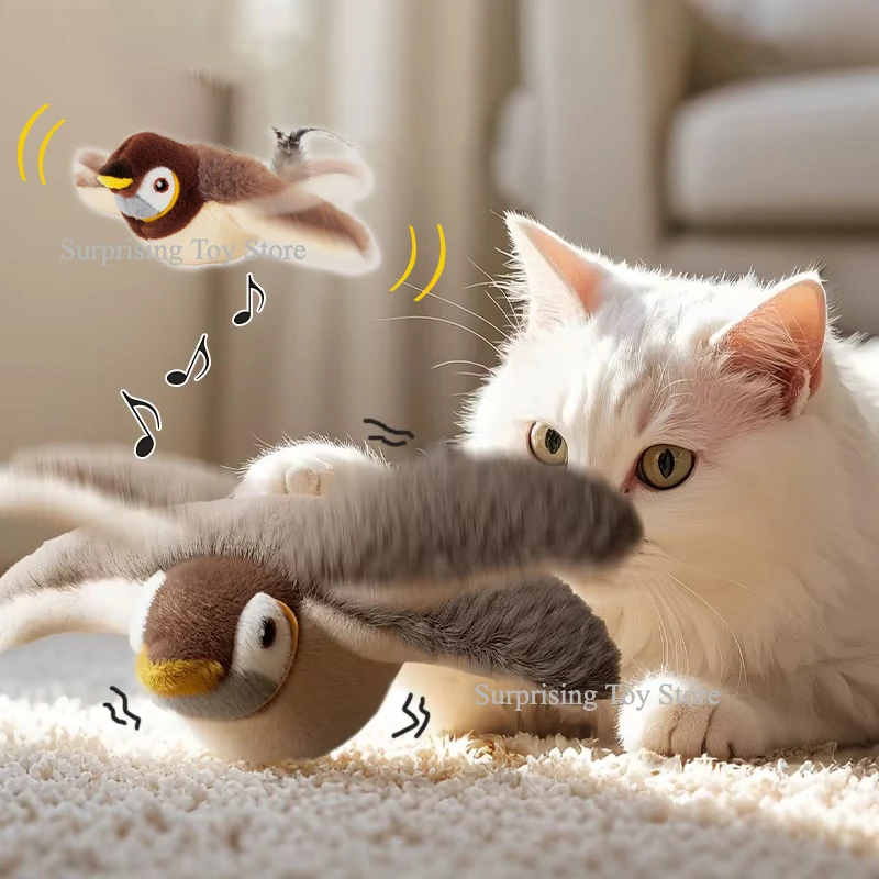 Simulated Bird Cat Toy Interactive Toys Dog Rechargeable Chirping Flapping Bird Catnip Touch Activated Plush Toy Pet Simulated Bird Cat Toy Interactive Toys Dog Rechargeable Chirping Flapping Bird Catnip Touch Activated Plush Toy Pet