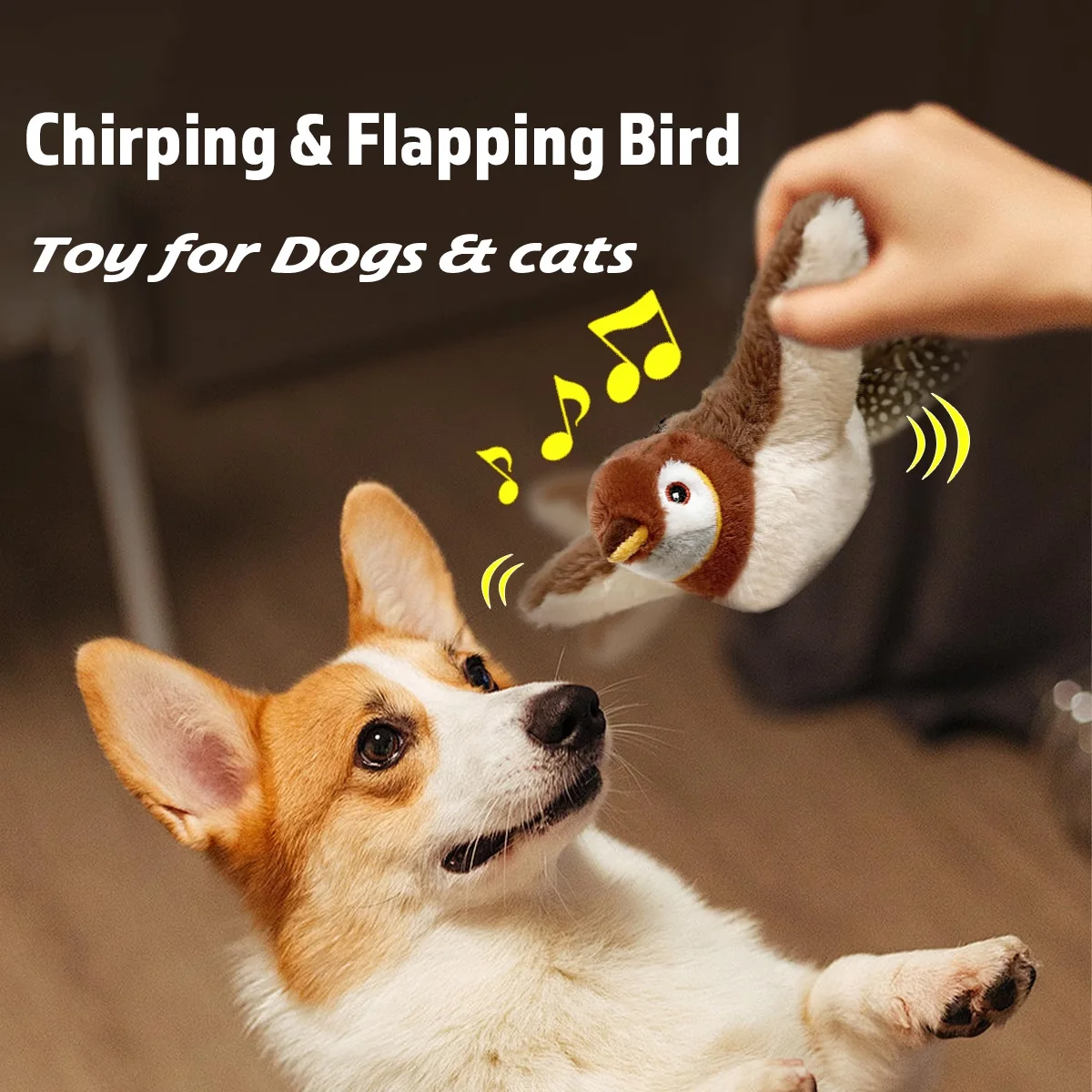 Simulated Bird Cat Toy Interactive Toys Dog Rechargeable Chirping Flapping Bird Catnip Touch Activated Plush Toy Pet Simulated Bird Cat Toy Interactive Toys Dog Rechargeable Chirping Flapping Bird Catnip Touch Activated Plush Toy Pet