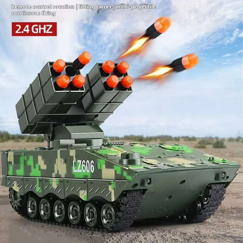 Simulation Can launch Remote Controlled Missile Vehicle Tracked Tank Children Toy Car 2.4G Electric Rechargeable RC Car Simulation Can launch Remote Controlled Missile Vehicle Tracked Tank Children Toy Car 2.4G Electric Rechargeable RC Car