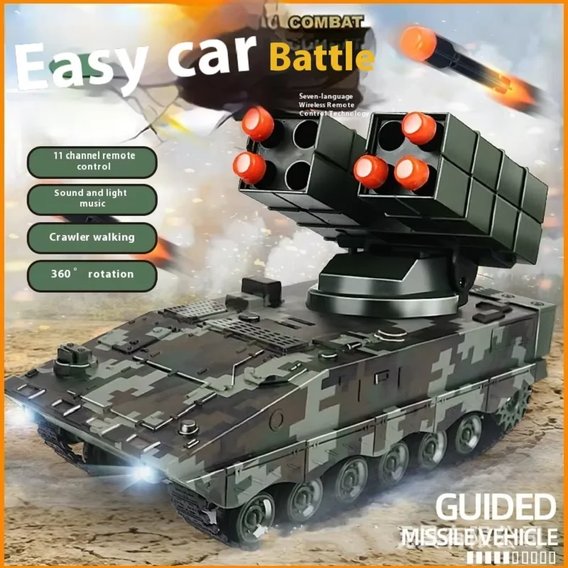 Simulation Can launch Remote Controlled Missile Vehicle Tracked Tank Children Toy Car 2.4G Electric Rechargeable RC Car Simulation Can launch Remote Controlled Missile Vehicle Tracked Tank Children Toy Car 2.4G Electric Rechargeable RC Car