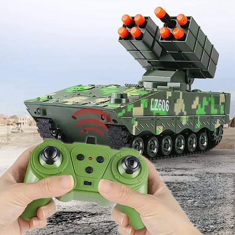 Simulation Can launch Remote Controlled Missile Vehicle Tracked Tank Children Toy Car 2.4G Electric Rechargeable RC Car Simulation Can launch Remote Controlled Missile Vehicle Tracked Tank Children Toy Car 2.4G Electric Rechargeable RC Car