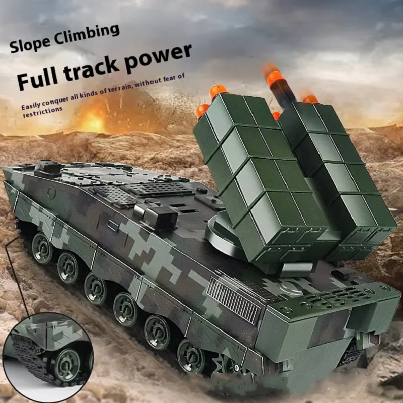 Simulation Can launch Remote Controlled Missile Vehicle Tracked Tank Children Toy Car 2.4G Electric Rechargeable RC Car Simulation Can launch Remote Controlled Missile Vehicle Tracked Tank Children Toy Car 2.4G Electric Rechargeable RC Car