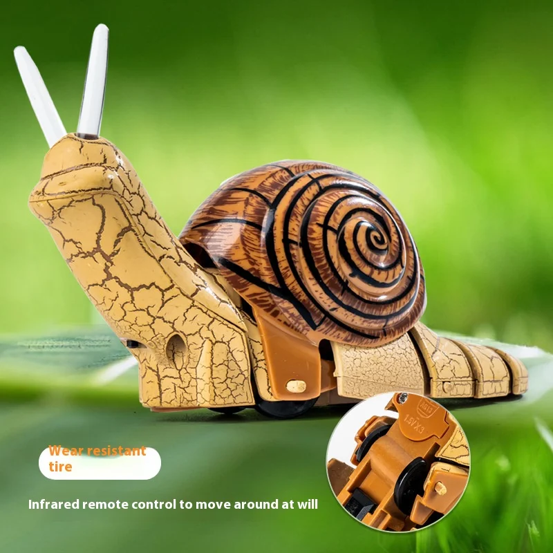 Simulation Funny Puzzle Toys Little Snail with Light Children Play House Remote Control Biological Cognition Education