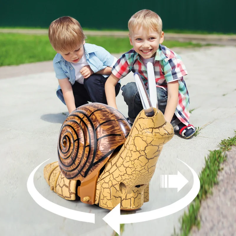 Simulation Funny Puzzle Toys Little Snail with Light Children Play House Remote Control Biological Cognition Education