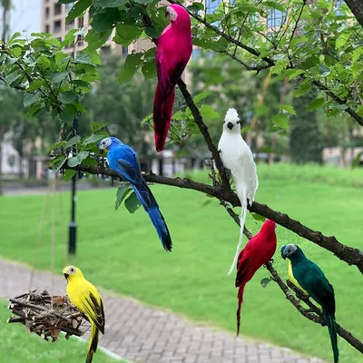 Simulation Parrot Garden Decoration Creative Lawn Figurine Ornament Animal Bird Outdoor Garden Party Prop Decoration