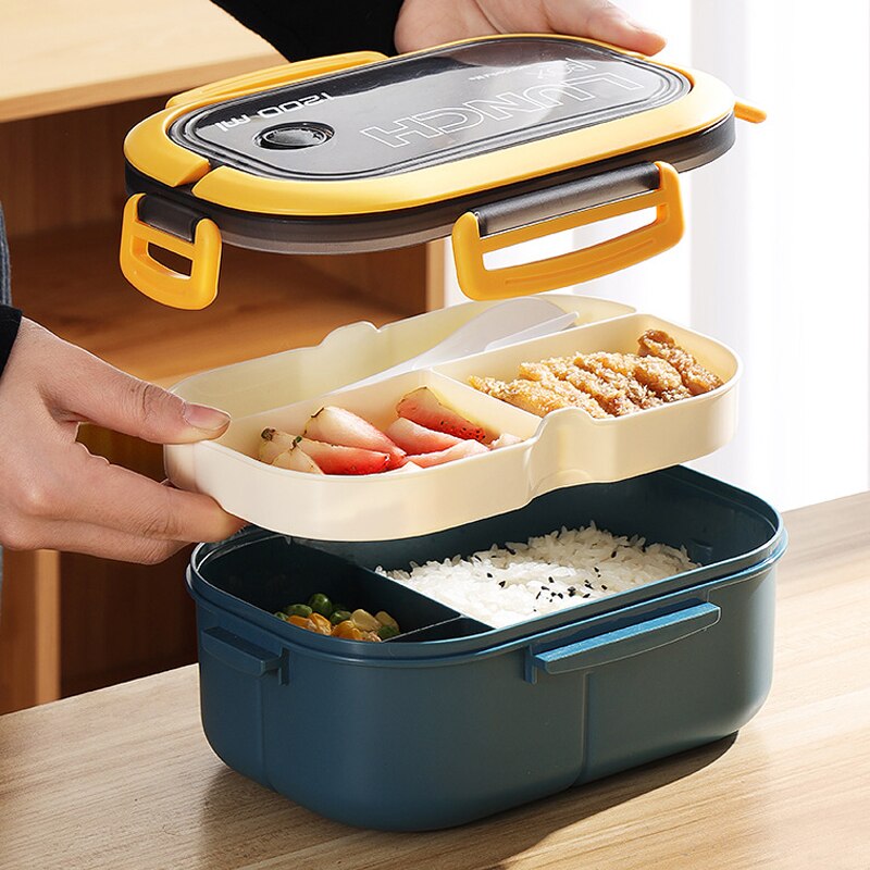Single Double Layer Lunch Box Portable Compartment Fruit Food Box Microwave Lunch Box With Fork And Spoon Picnic Fresh Single Double Layer Lunch Box Portable Compartment Fruit Food Box Microwave Lunch Box With Fork And Spoon Picnic Fresh