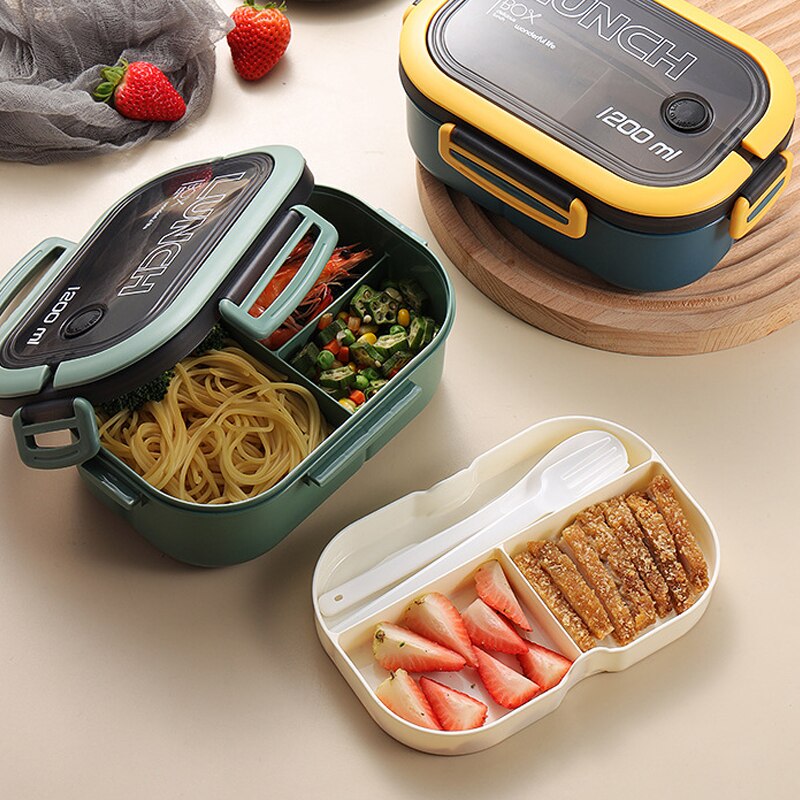 Single Double Layer Lunch Box Portable Compartment Fruit Food Box Microwave Lunch Box With Fork And Spoon Picnic Fresh Single Double Layer Lunch Box Portable Compartment Fruit Food Box Microwave Lunch Box With Fork And Spoon Picnic Fresh