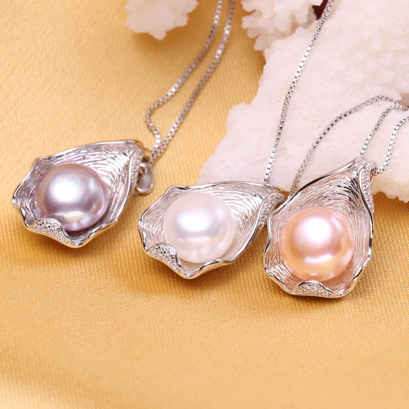 Single Pearl Necklace Shell Design Single Pearl Necklace Shell Design