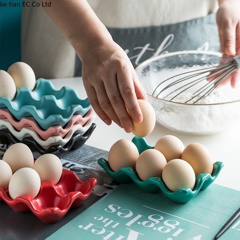 Six Grid Ceramic Egg Carton