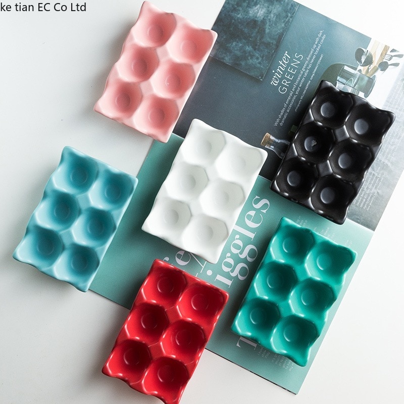 Six Grid Ceramic Egg Carton