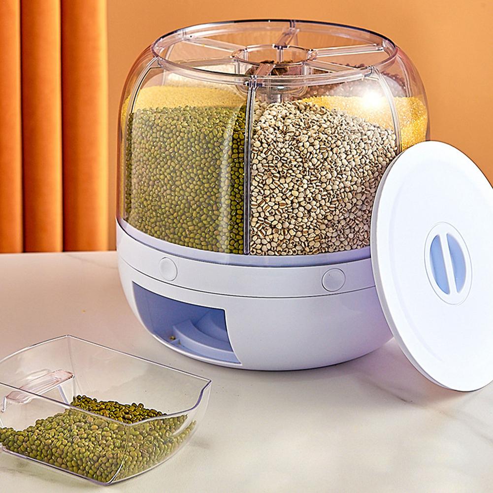 Six Grids Rotating Rice Dispenser Six Grids Rotating Rice Dispenser