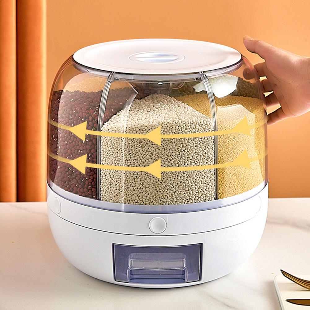 Six Grids Rotating Rice Dispenser