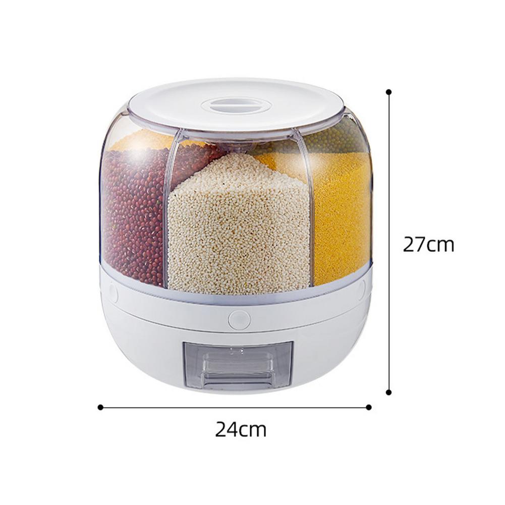 Six Grids Rotating Rice Dispenser