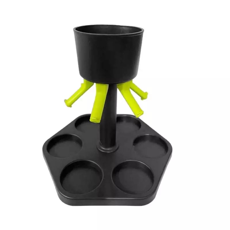 Six Hole Liquor Shot Dispenser with Glasses Six Hole Liquor Shot Dispenser with Glasses