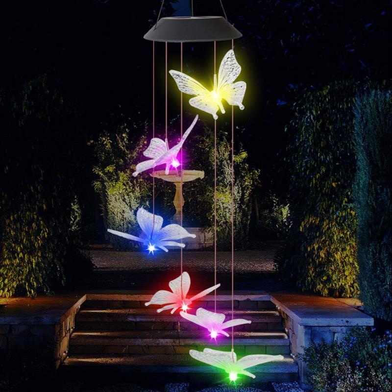 Six LED Solar Powered Wind Chimes Six LED Solar Powered Wind Chimes