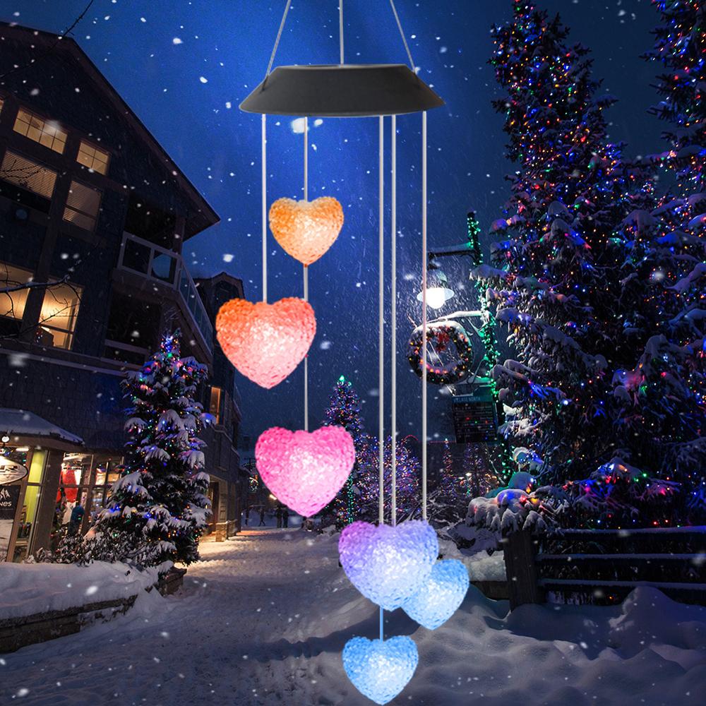 Six LED Solar Powered Wind Chimes Six LED Solar Powered Wind Chimes