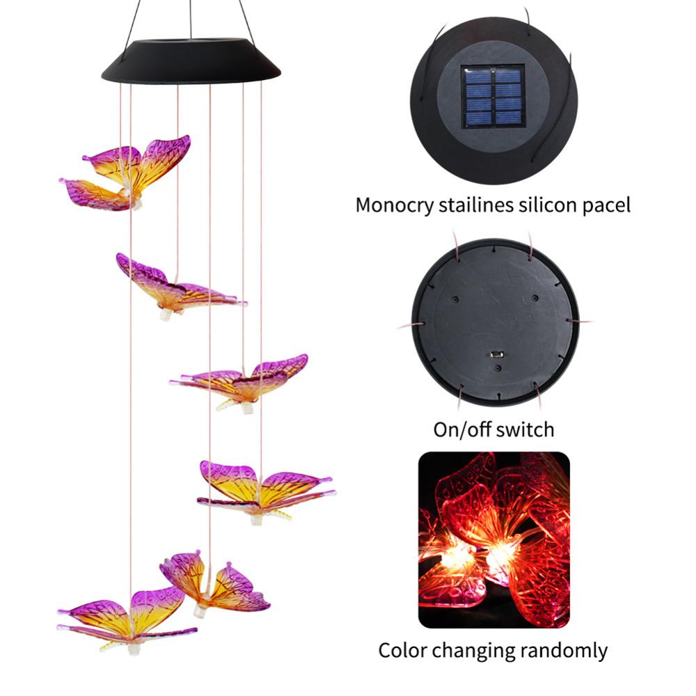 Six LED Solar Powered Wind Chimes Six LED Solar Powered Wind Chimes