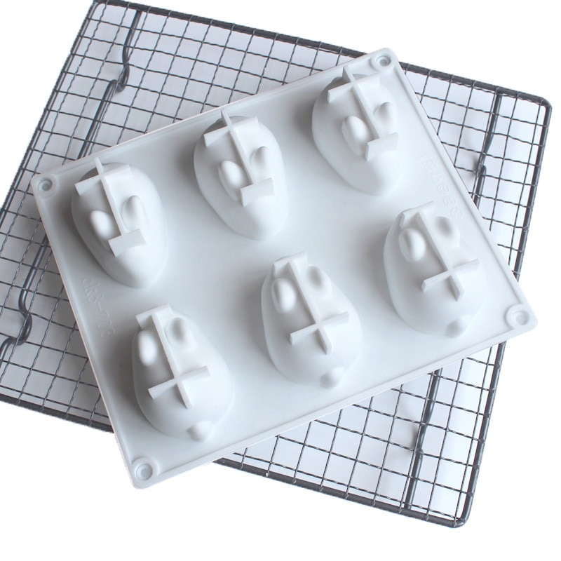 Six Slot 3D Bunny Silicone Mold Six Slot 3D Bunny Silicone Mold