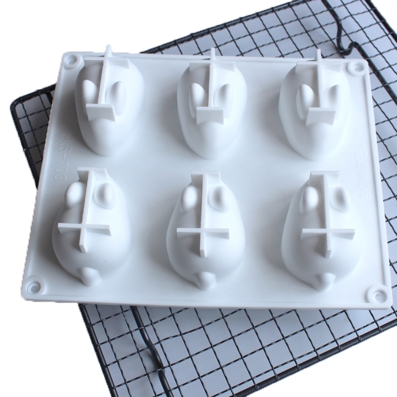 Six Slot 3D Bunny Silicone Mold Six Slot 3D Bunny Silicone Mold