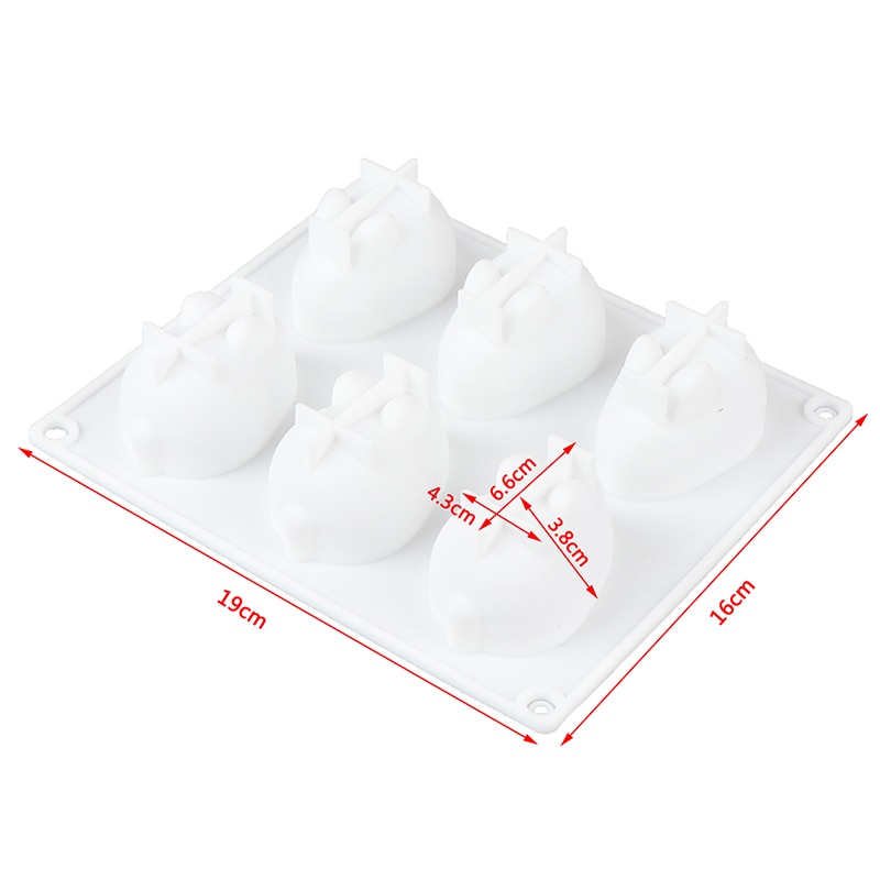 Six Slot 3D Bunny Silicone Mold Six Slot 3D Bunny Silicone Mold