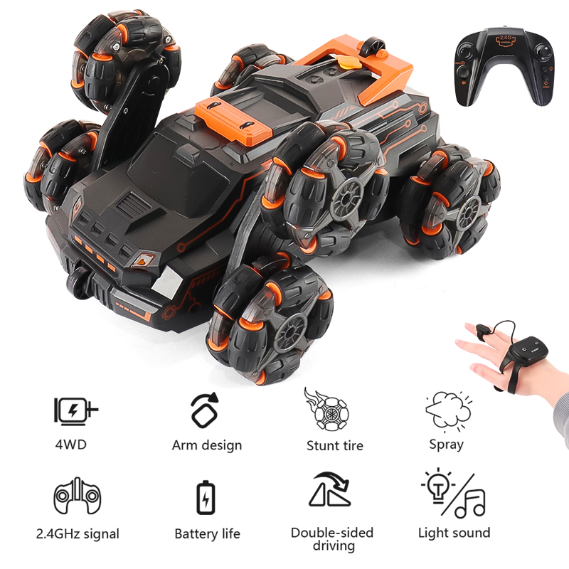Six Wheel Spray RC Stunt Car 4WD Swing Arm Drift Vehicle Gesture Induction Deformation Remote Control Car with Light Six Wheel Spray RC Stunt Car 4WD Swing Arm Drift Vehicle Gesture Induction Deformation Remote Control Car with Light