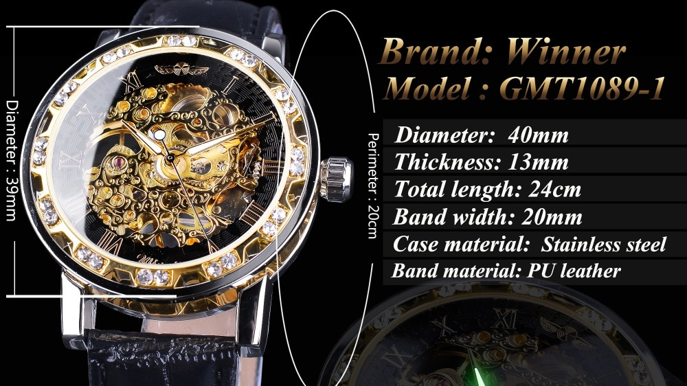 Skeleton Watch Rhinestone Timepiece Skeleton Watch Rhinestone Timepiece