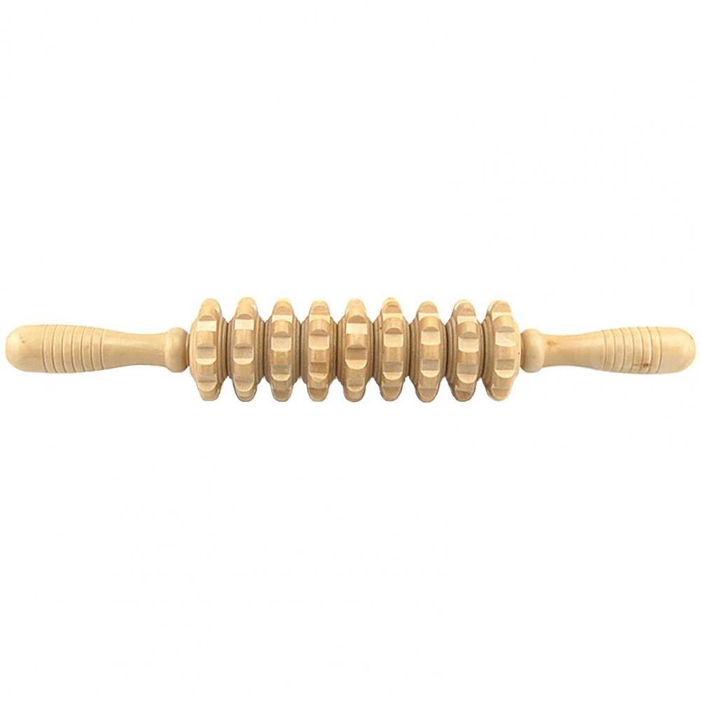 Skin Friendly Fascia Massager Stick Masage Anti-slip Handle Wood Grooved Gear Multifunctional Smooth Roller Massager Skin Friendly Fascia Massager Stick Masage Anti-slip Handle Wood Grooved Gear Multifunctional Smooth Roller Massager
