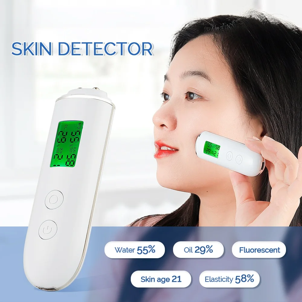 Skin Tester Face Skin Moisture Oil Content Skin Analyzer Skin Water Cheek Elastic Skin Age Test Meter Fluorescent Agent Skin Tester Face Skin Moisture Oil Content Skin Analyzer Skin Water Cheek Elastic Skin Age Test Meter Fluorescent Agent