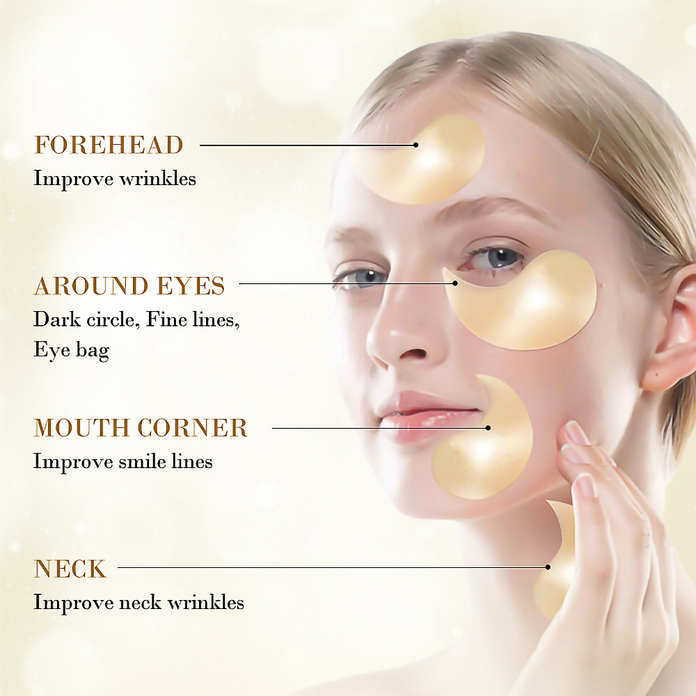 Skincare Products 24K Gold Hyaluronic Acid Eye Mask Remove Dark Eye Circles Collagen Eye Patches Korean Face Care Skincare Products 24K Gold Hyaluronic Acid Eye Mask Remove Dark Eye Circles Collagen Eye Patches Korean Face Care