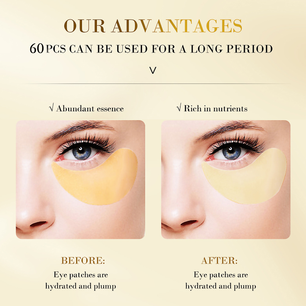 Skincare Products 24K Gold Hyaluronic Acid Eye Mask Remove Dark Eye Circles Collagen Eye Patches Korean Face Care Skincare Products 24K Gold Hyaluronic Acid Eye Mask Remove Dark Eye Circles Collagen Eye Patches Korean Face Care
