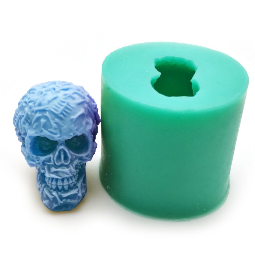 Skull Candle Mold Silicone 3D Mold Skull Candle Mold Silicone 3D Mold
