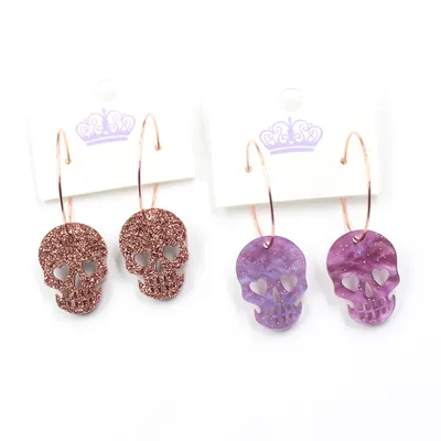 Skull Earrings Fashionable Glittering Jewelry