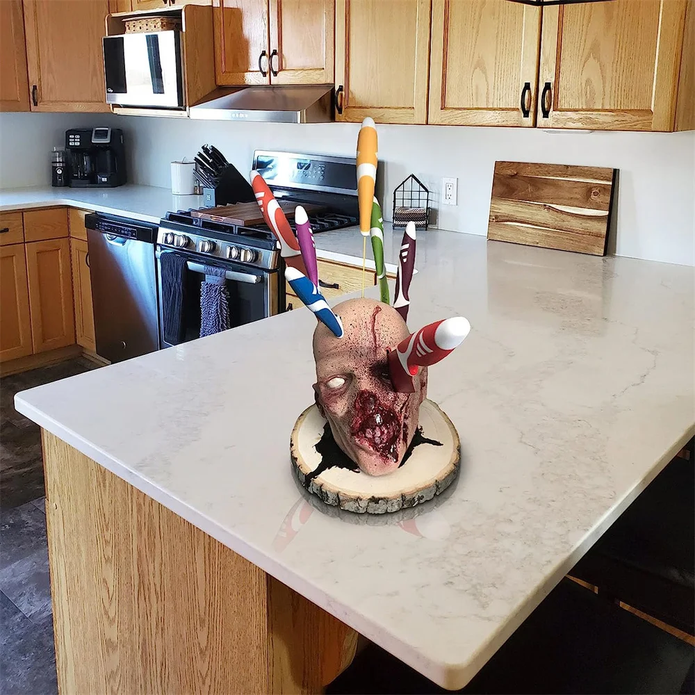 Skull Kitchen Storage Head Holder Kitchen Fruit Knife Storage Rack Ornament Party Fruit Storage Rack Halloween Ornament Skull Kitchen Storage Head Holder Kitchen Fruit Knife Storage Rack Ornament Party Fruit Storage Rack Halloween Ornament
