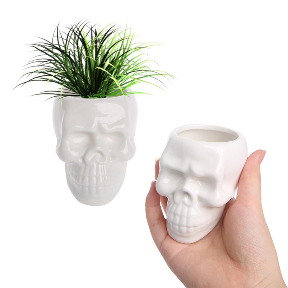 Skull Plant Pot Ceramic Decor