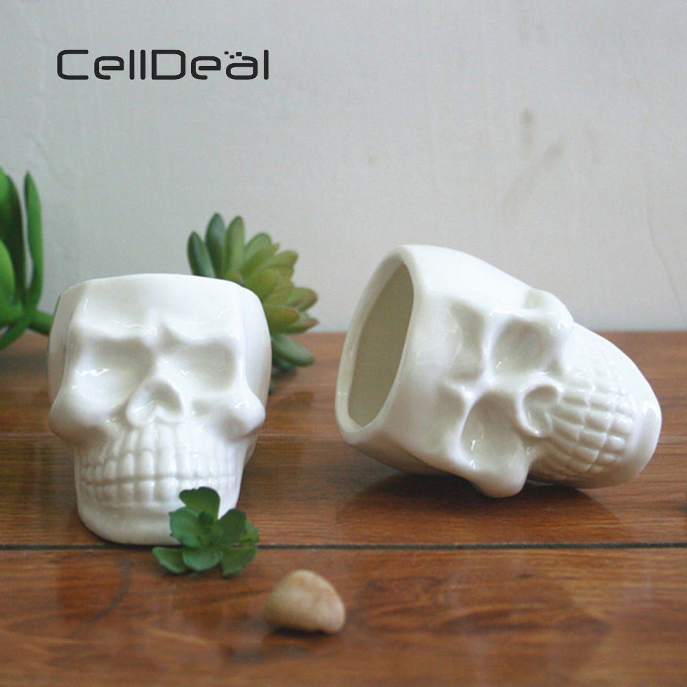 Skull Plant Pot Ceramic Decor