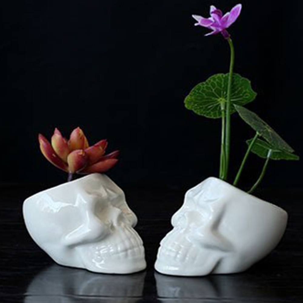 Skull Plant Pot Ceramic Decor