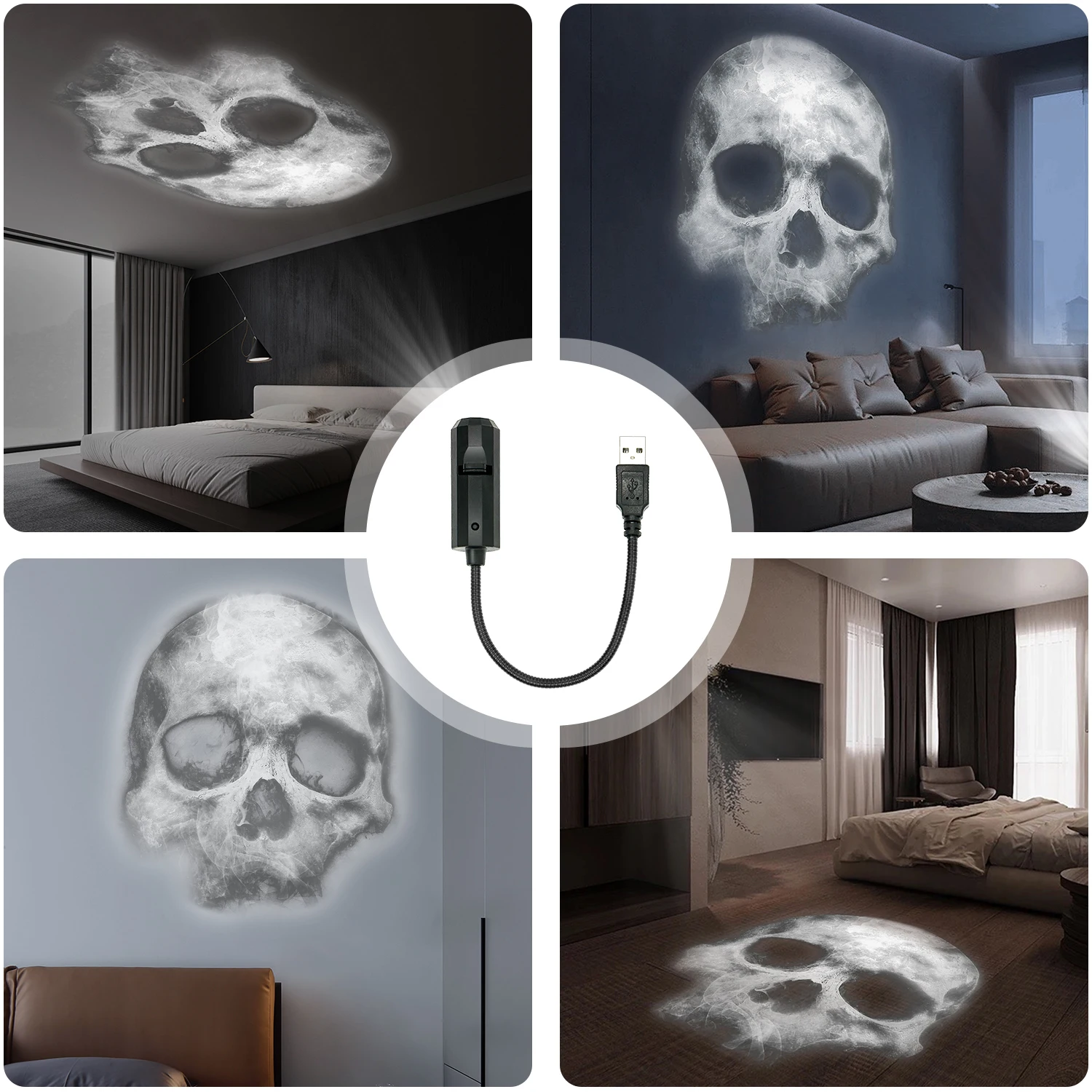 Skull Projection Lamp, USB Lighting Night Light Skull Projection Lamp, USB Lighting Night Light