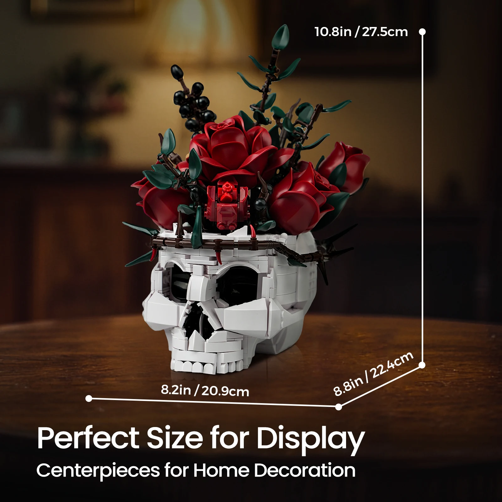 Skull Roses Bouquet Building Set Skeleton Flowers Plant Pot Blocks Horror Gothic Home Decor Bricks Toys for Adult Skull Roses Bouquet Building Set Skeleton Flowers Plant Pot Blocks Horror Gothic Home Decor Bricks Toys for Adult