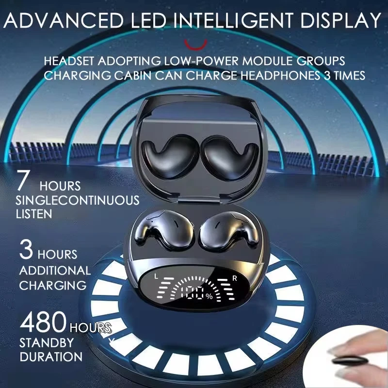 Sleep Invisible Earbuds Bluetooth 5.3 Tiny Headphones Sports Stereo Earphone Hidden Noise Cancelling Wireless Headsets Sleep Invisible Earbuds Bluetooth 5.3 Tiny Headphones Sports Stereo Earphone Hidden Noise Cancelling Wireless Headsets