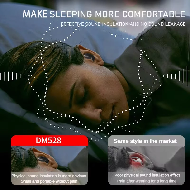 Sleep Invisible Earbuds Bluetooth 5.3 Tiny Headphones Sports Stereo Earphone Hidden Noise Cancelling Wireless Headsets Sleep Invisible Earbuds Bluetooth 5.3 Tiny Headphones Sports Stereo Earphone Hidden Noise Cancelling Wireless Headsets