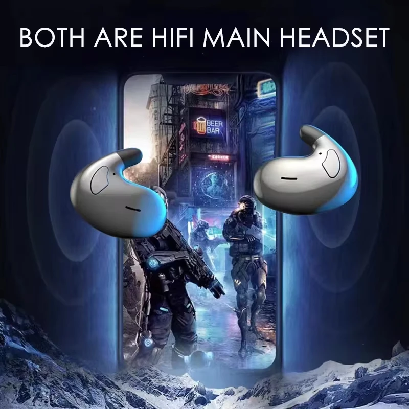 Sleep Invisible Earbuds Bluetooth 5.3 Tiny Headphones Sports Stereo Earphone Hidden Noise Cancelling Wireless Headsets Sleep Invisible Earbuds Bluetooth 5.3 Tiny Headphones Sports Stereo Earphone Hidden Noise Cancelling Wireless Headsets