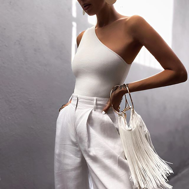 Sleeveless One Shoulder Crop Top Sleeveless One Shoulder Crop Top