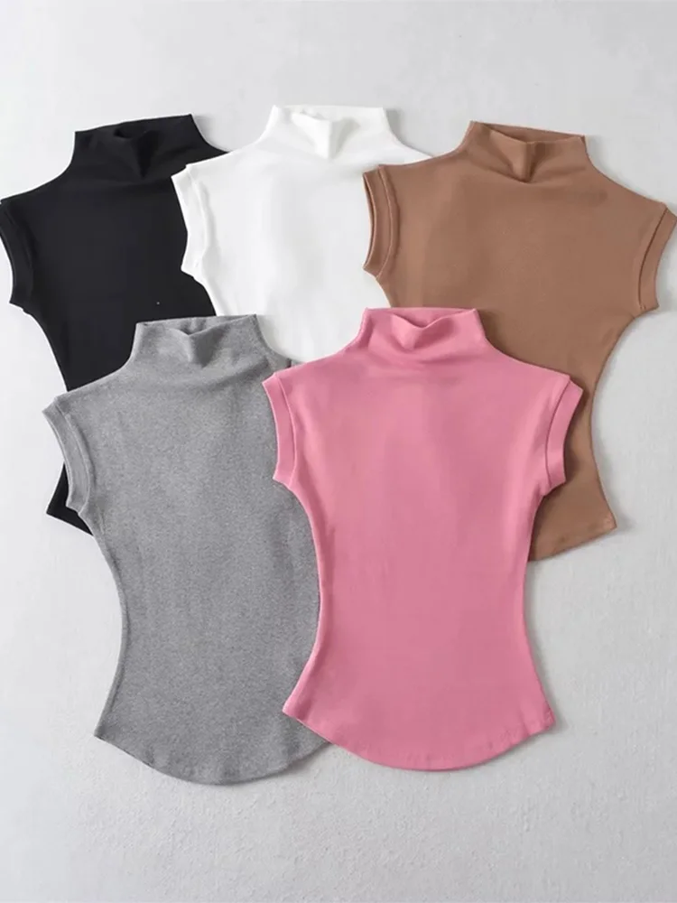 Sleeveless Womens Turtle Neck Top Sleeveless Womens Turtle Neck Top
