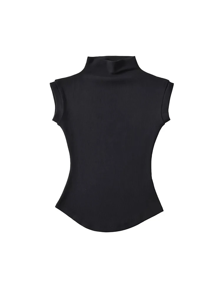 Sleeveless Womens Turtle Neck Top