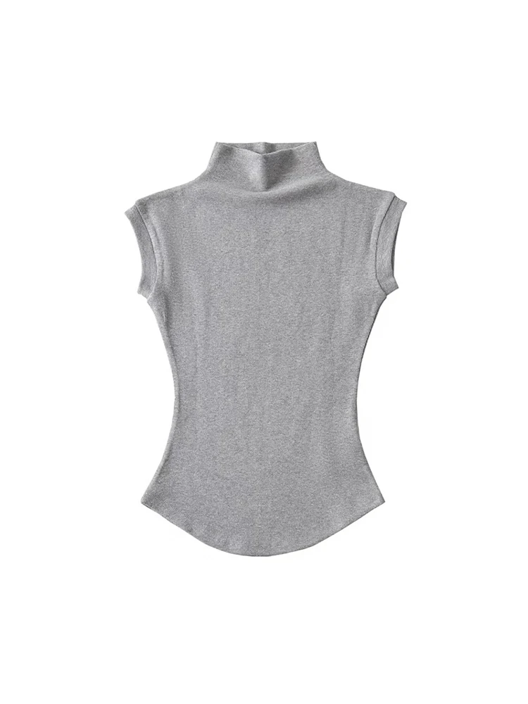 Sleeveless Womens Turtle Neck Top