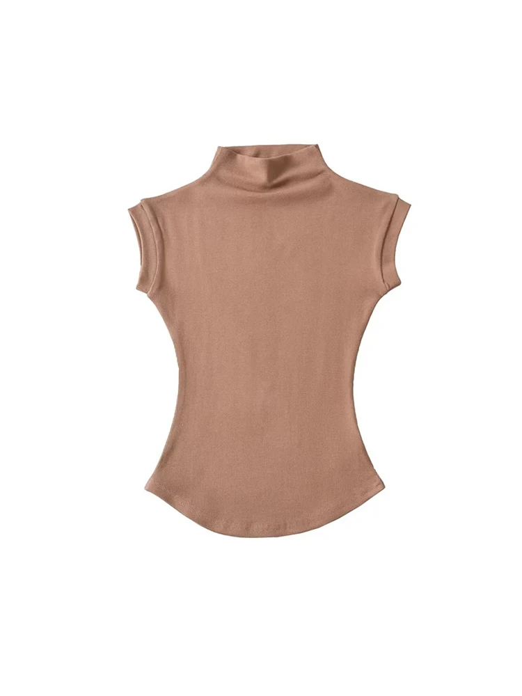 Sleeveless Womens Turtle Neck Top